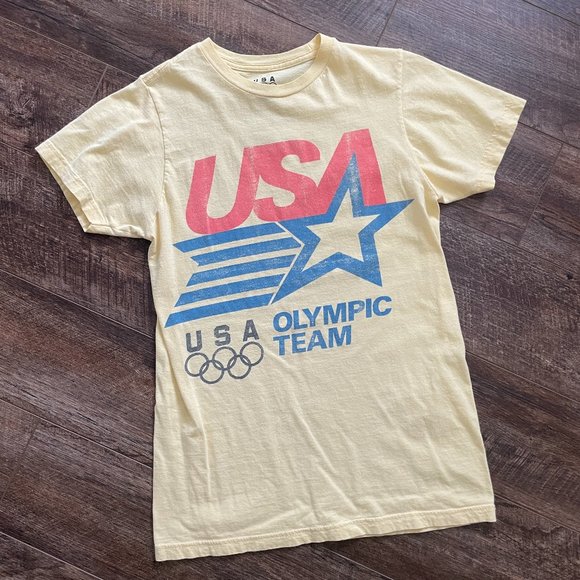 Tops - Team USA Small Yellow Olympic Tee